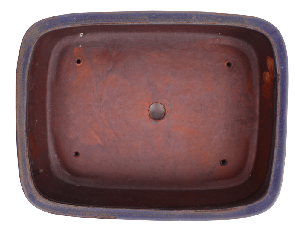 Bonsai-Schale eckig blaugrau glasiert 24,5 × 19 × 7,5 cm – frostfest gebraucht 30304