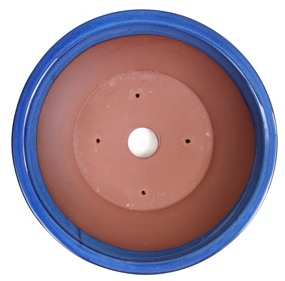 Bonsai - Schale rund 27.5 Ø x 8 cm blau  frostfest aus Japan  30367