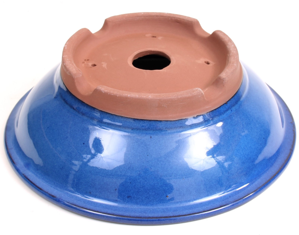 Bonsai - Schale rund 27.5 Ø x 8 cm blau  frostfest aus Japan  30367