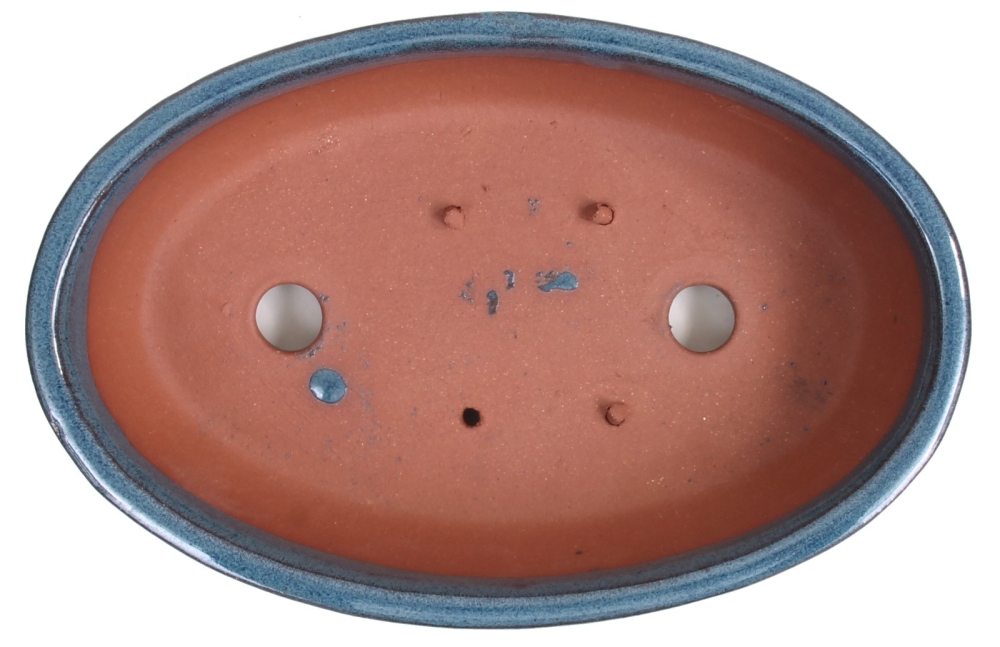 Bonsai - Schale oval 25 x 16,5 x 6,5  cm, grau - blau   30858