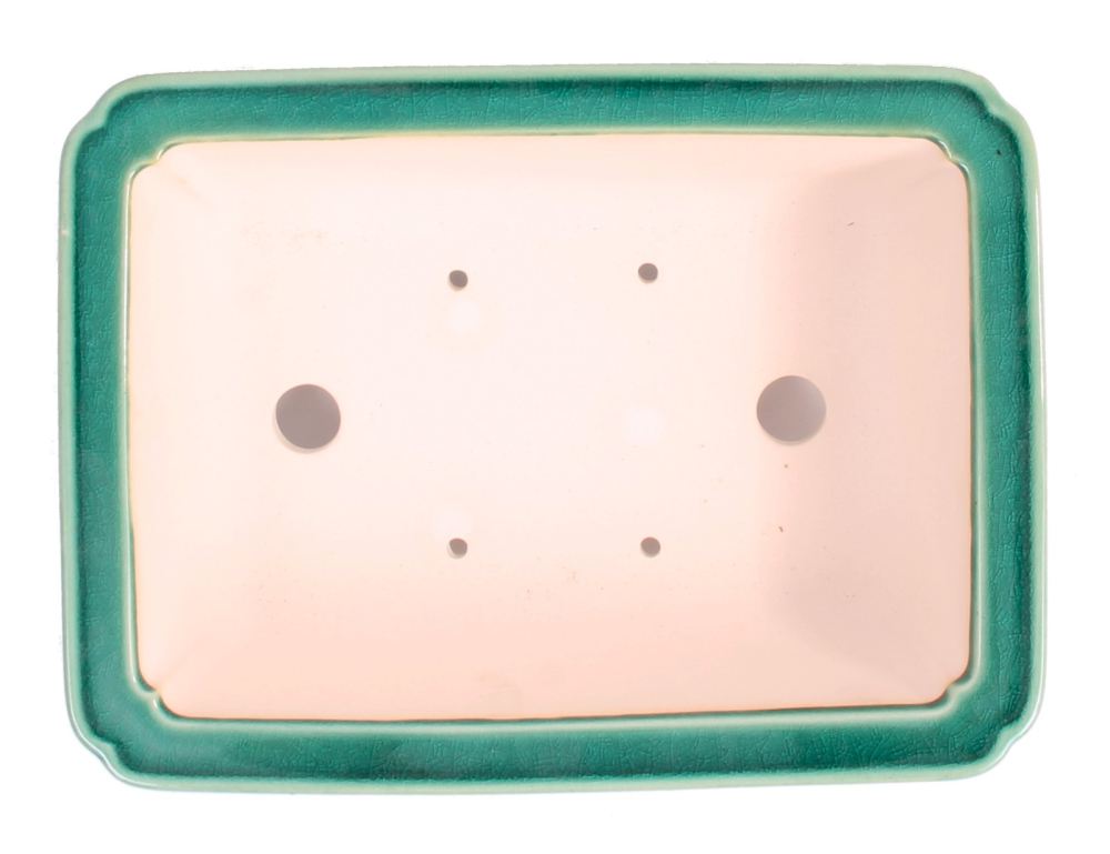 Bonsai - Schale eckig 26,5 x 19,5 x 9 cm grün  30879