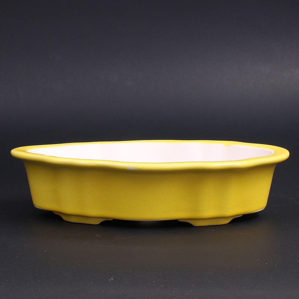 Bonsai - Schale oval 26,5 x 17,5 x 6,5 cm gelb  30930