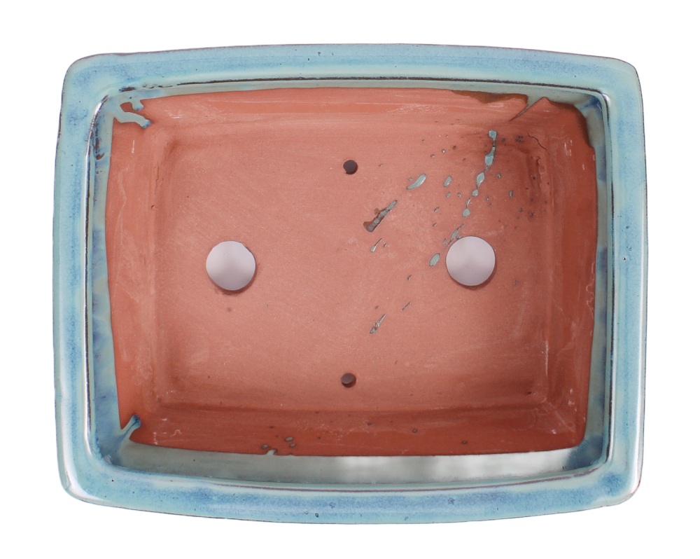 Bonsai - Schale eckig  26 x 21 x 9 cm mit Untersetzer grün 31126