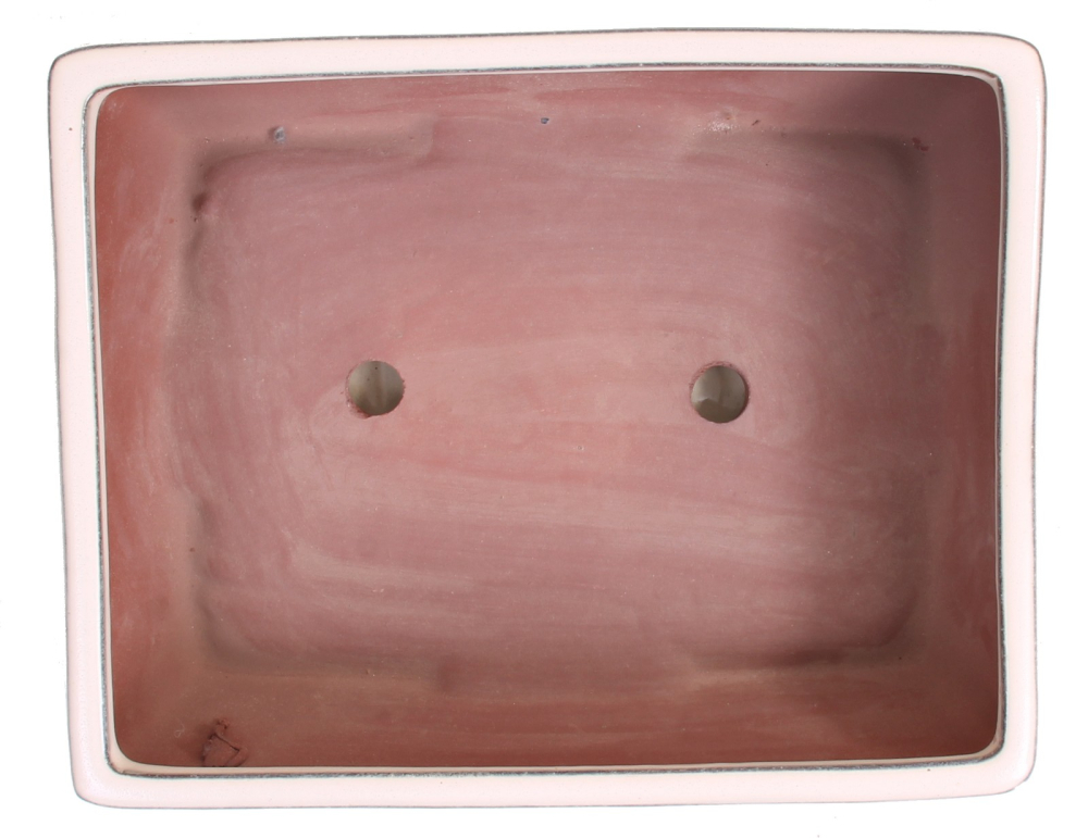 Bonsai - Schale eckig 27 x 21,5 x 8,5 cm, cremefarben, mit Untersetzer 31924