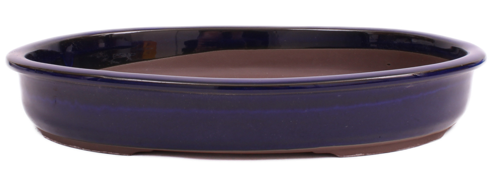 Bonsai - Schale  oval 34 x 26.5 x 5.5 cm frostfest blau aus Japan 40010