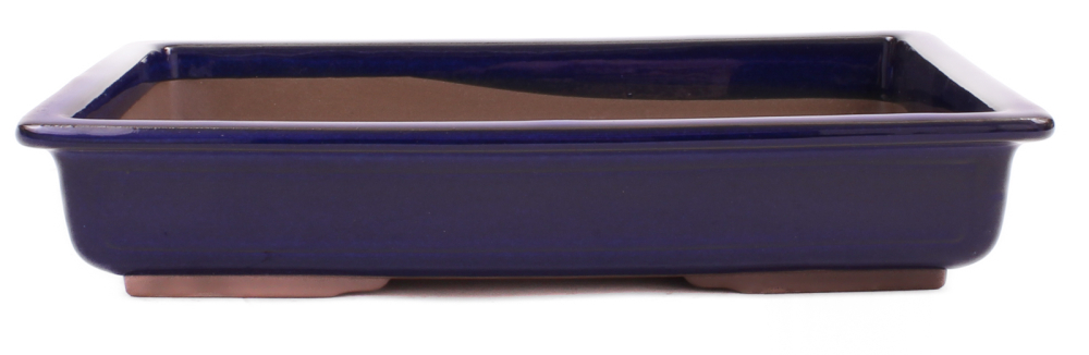 Bonsai - Schale  eckig 30.5 x 22 x 6 cm frostfest blau aus Japan 40011