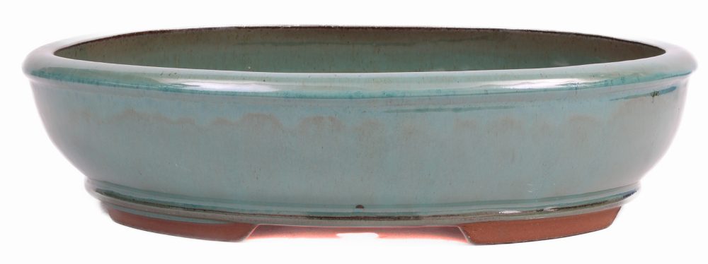 Bonsai - Schale  oval 37.5 x 31 x 8 cm grün 40073