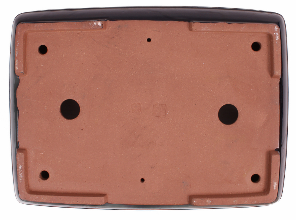 Bonsai - Schale eckig 54.5 x 40.5 x 9.5 cm dunkelblau frostfest handgemacht