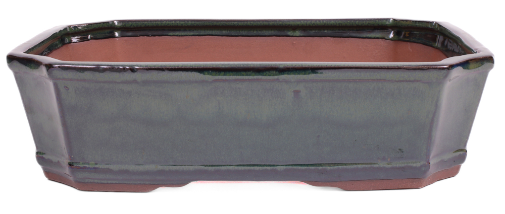 Bonsai - Schale eckig 32.5 x 23 x 9 cm grün  40141