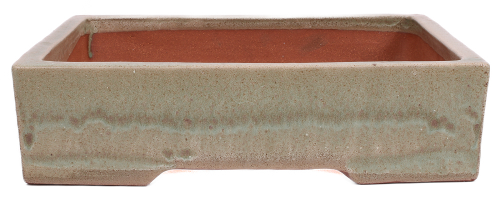 Bonsai - Schale  eckig  35 x 29 x 9.5 cm matt grün frostfest 40144