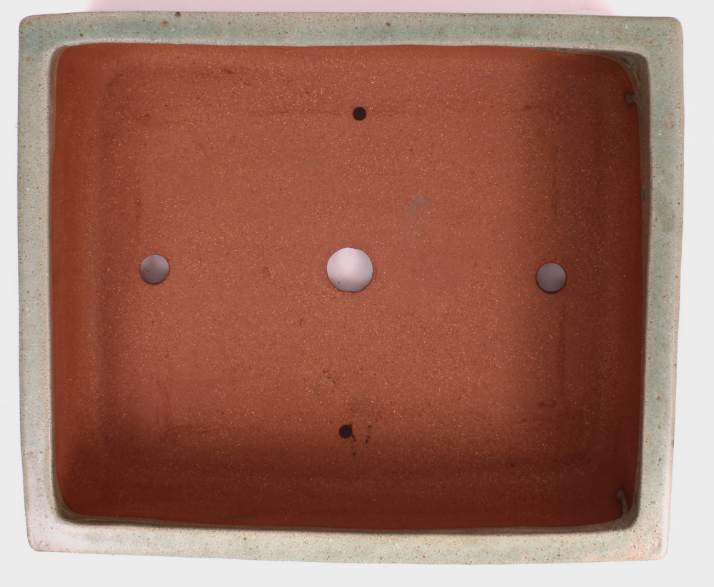 Bonsai - Schale  eckig  35 x 29 x 9.5 cm matt grün frostfest 40144