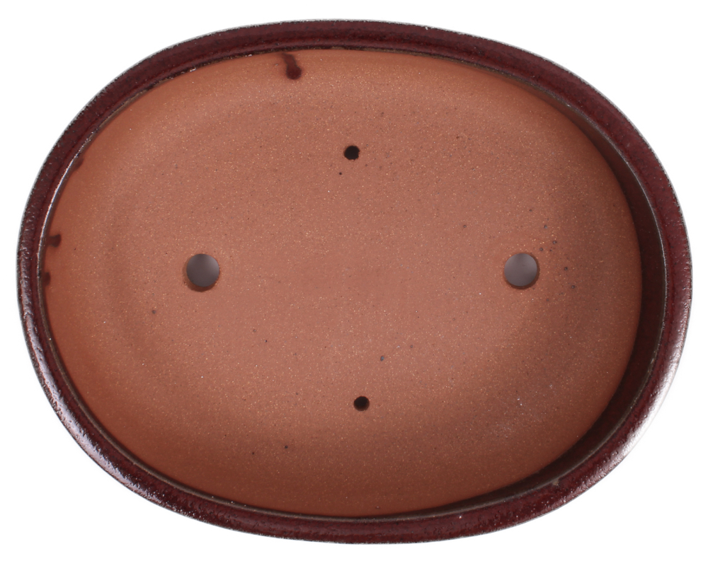 Bonsai - Schale  oval  30.5 x 24 x 7.5 cm bordeaux frostfest 40145