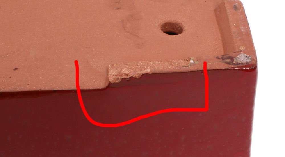 Bonsai - Schale  eckig 42.5 x 35 x 11 cm braunrot frostfest 40146A 2.Wahl