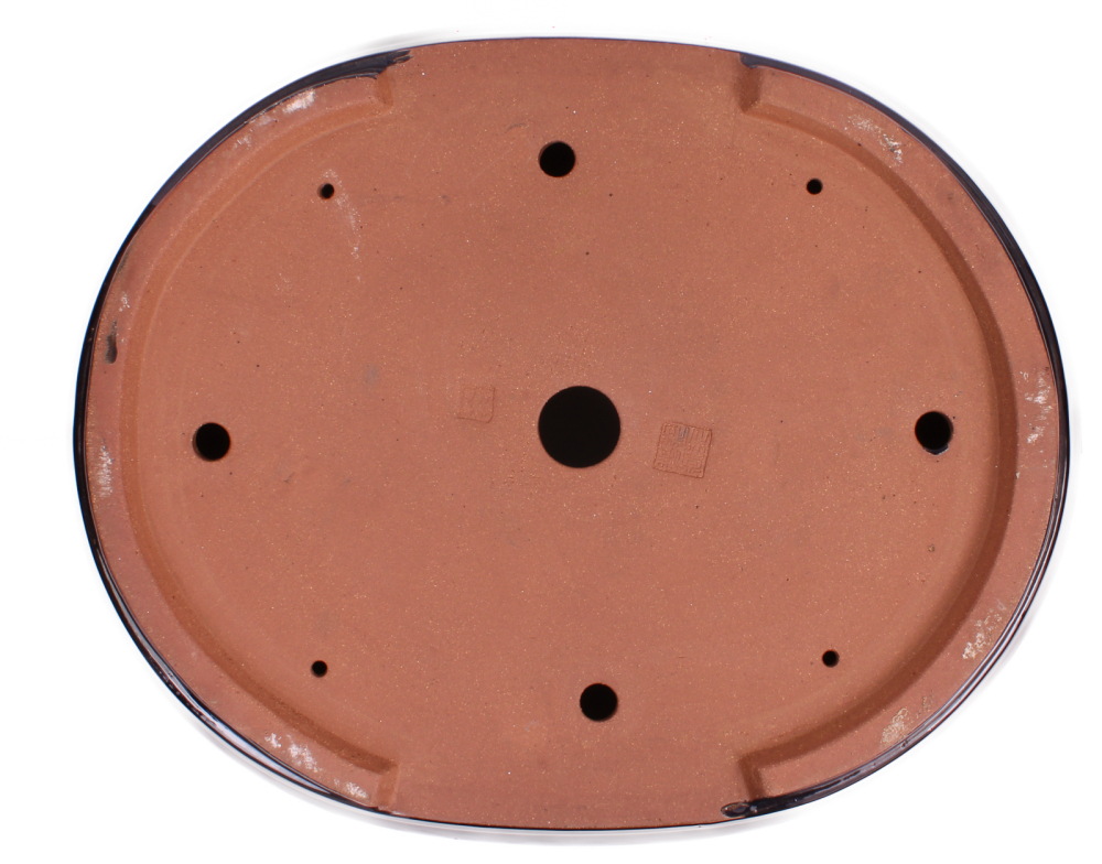 Bonsai - Schale oval 51 x 41.5 x 11.5 cm dunkelblau handgemacht frostfest  40151