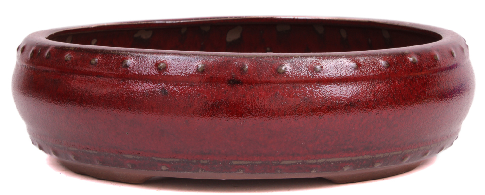 Bonsai - Schale Trommelschale rund 32 Ø x 8.5 cm bordeaux 40156