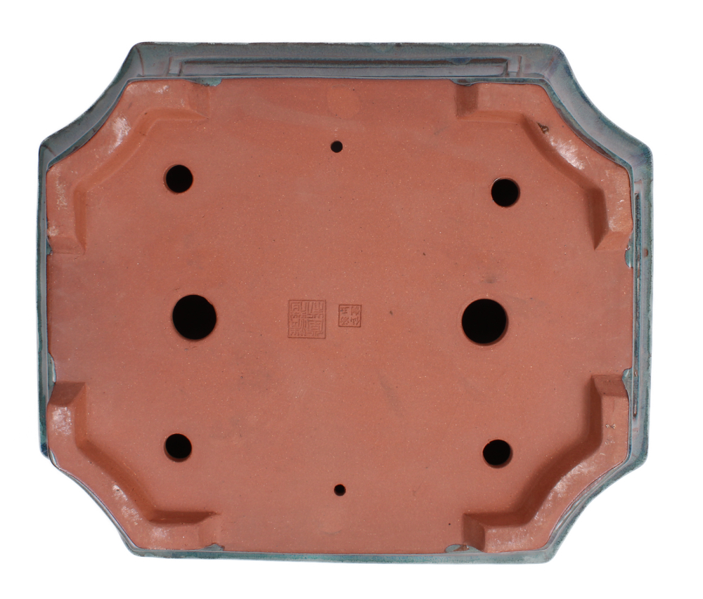 Bonsai - Schale eckig 46 x 39 x 14 cm grünblau frostfest 40162