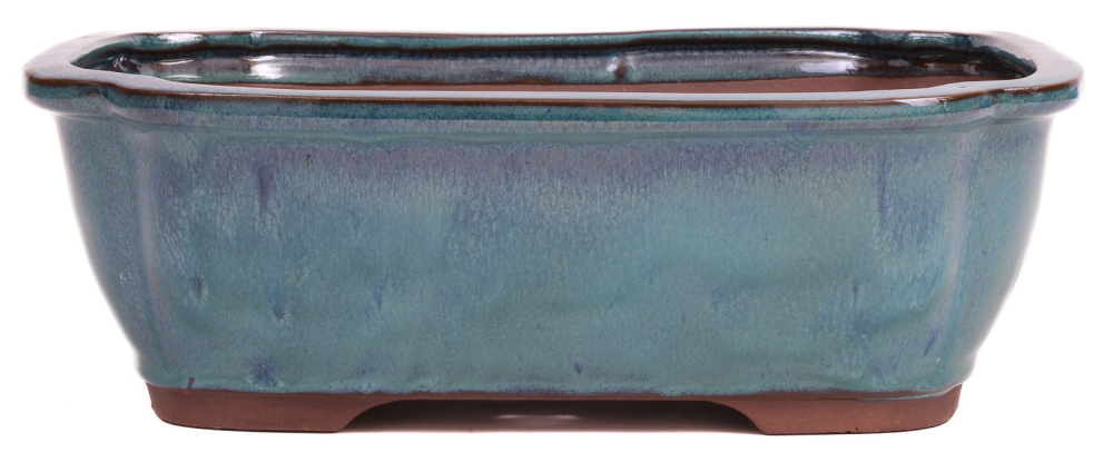 Bonsai - Schale eckig 33 x 26 x 10 cm grünblau 40164