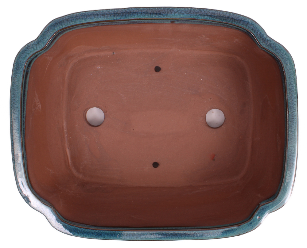 Bonsai - Schale eckig 33 x 26 x 10 cm grünblau 40164