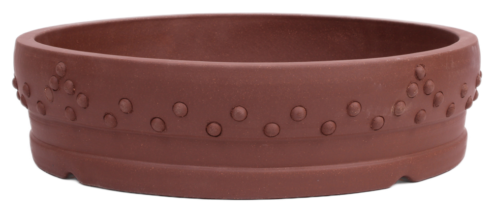 Bonsai - Schale Trommelschale rund 38 Ø x 10 cm unglasiert braun frostfest  2.Wahl