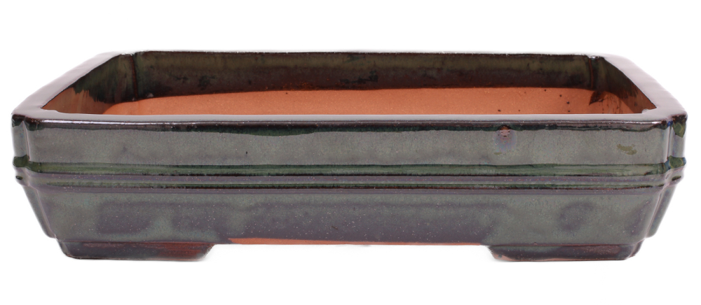 Bonsai - Schale  eckig  37 x 29 x 8.5 cm moosgrün 40174