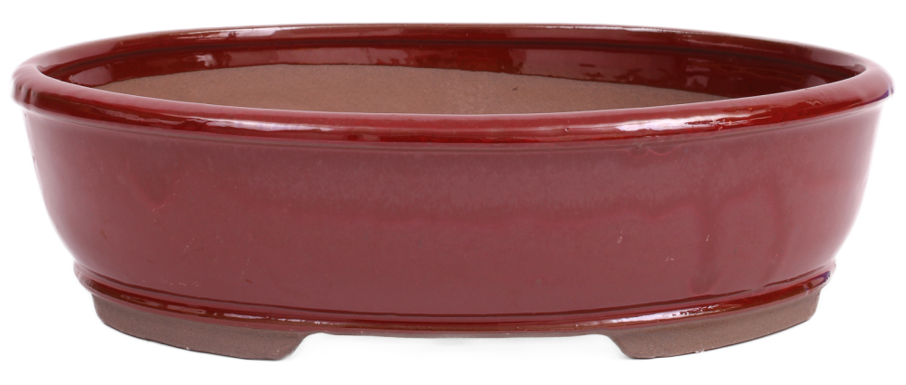 Bonsai - Schale oval 31 x 24.5 x 9 cm braunrot 40175