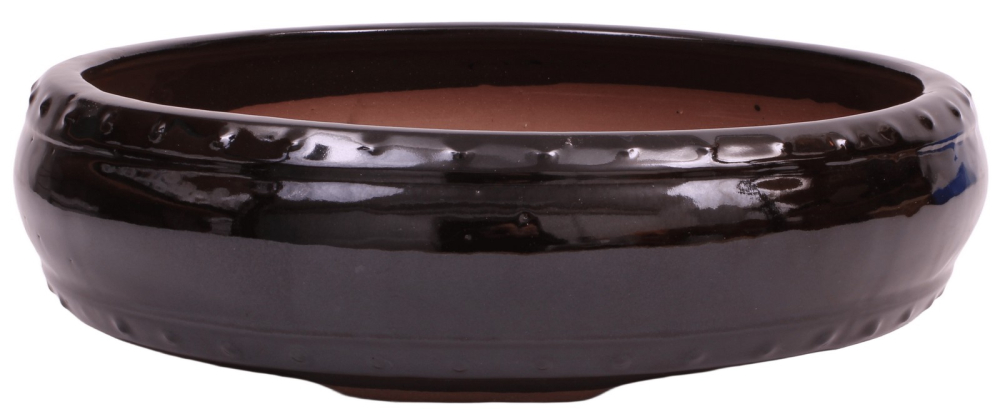 Bonsai - Schale Trommelschale rund 32 Ø x 8.5 cm schwarz 40177