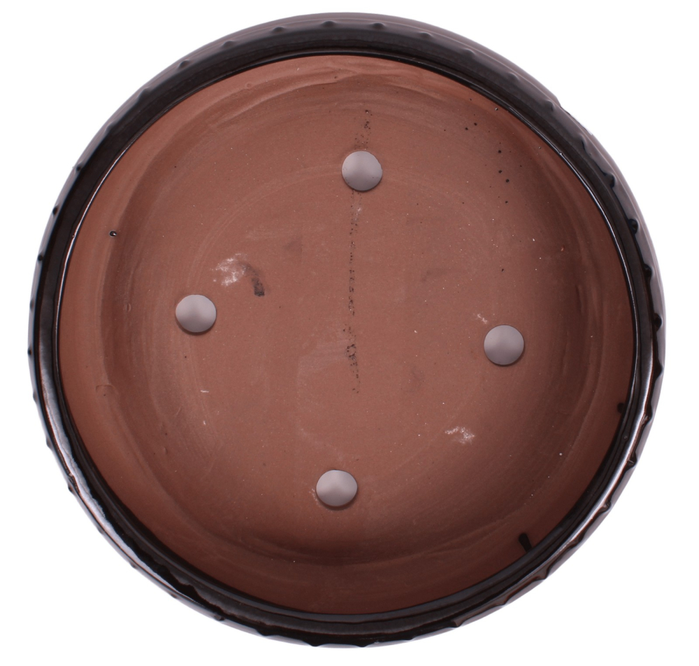 Bonsai - Schale Trommelschale rund 32 Ø x 8.5 cm schwarz 40177