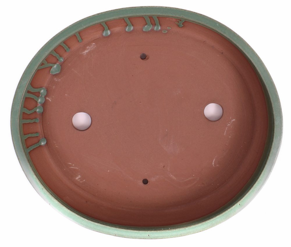 Bonsai - Schale oval 32 x 27.5 x 6.5 cm matt grün 40188