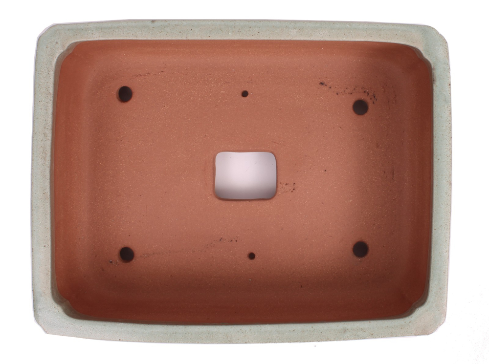 Bonsai - Schale eckig 42 x 32 x 13 cm matt grün handgemacht frostfest  40193