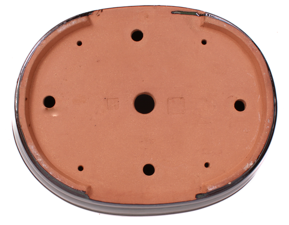 Bonsai - Schale  oval 42 x 33 x 9.5 cm moosgrün  frostfest 40199