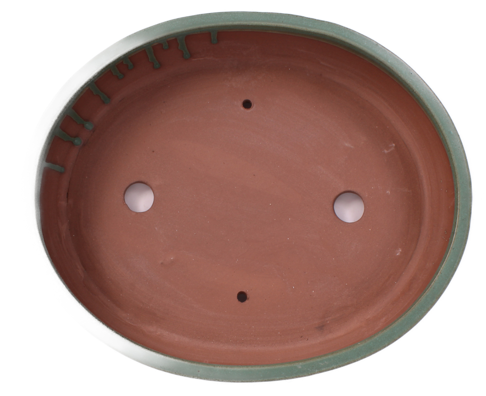 Bonsai - Schale oval 32 x 26 x 7 cm matt grün 40200