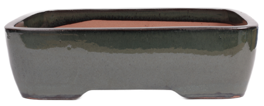 Bonsai - Schale eckig 41 x 32 x 8 cm moosgrün handgemacht frostfest  40201