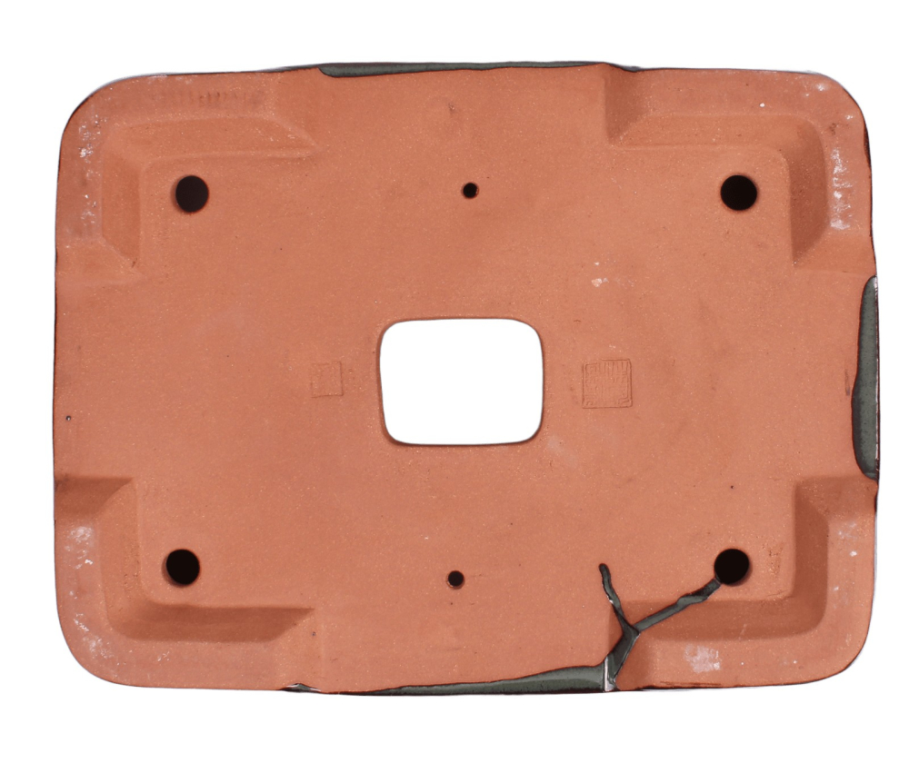 Bonsai - Schale eckig 41 x 32 x 8 cm moosgrün handgemacht frostfest  40201