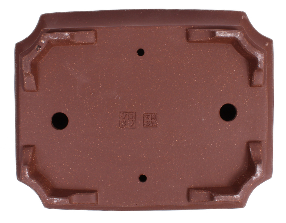 Bonsai - Schale  eckig  30.5 x 24 x 9.5 cm unglasiert braun frostfest aus Yixing