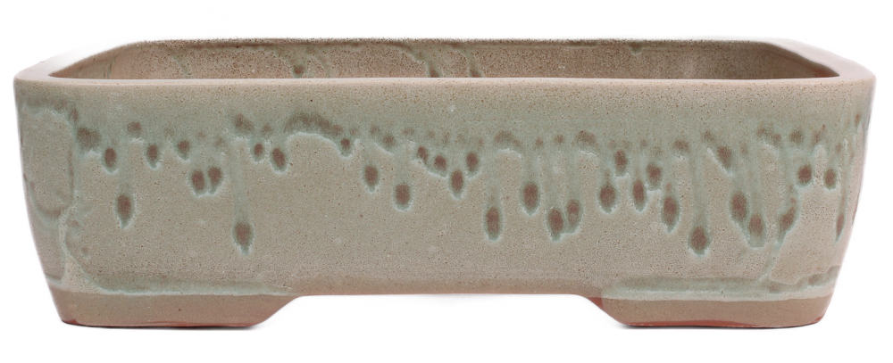 Bonsai - Schale eckig ca. 42.5 x 33.5 x 12.5 cm mattgrün frostfest  40217