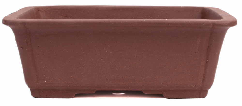 Bonsai - Schale eckig 32 x 24.5 x 11 cm unglasiert braun 40223