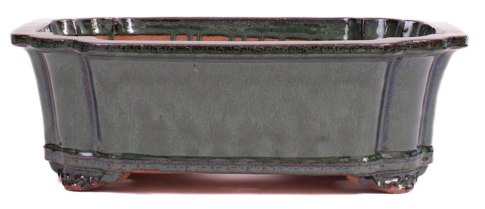 Bonsai - Schale eckig 36 x 28 x 12.5 cm  moosgrün  frostfest 40236