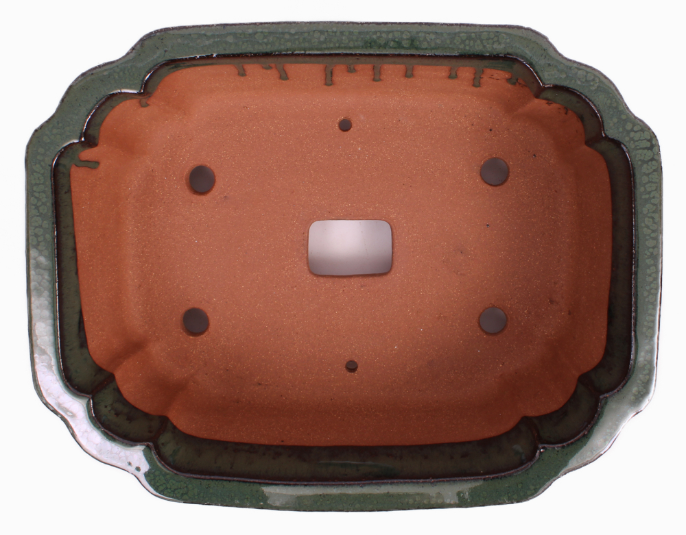 Bonsai - Schale eckig 36 x 28 x 12.5 cm  moosgrün  frostfest 40236