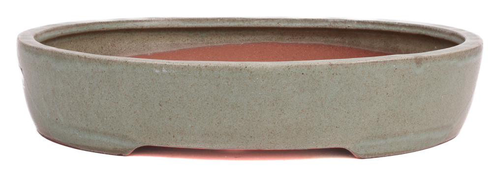 Bonsai - Schale oval 38 x 31.5 x 7.5 cm mattgrün 40239