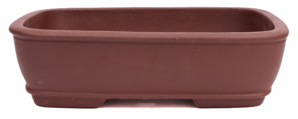 Bonsai - Schale eckig 37.5 x 29.5 x 10.5 cm unglasiert braun  40246