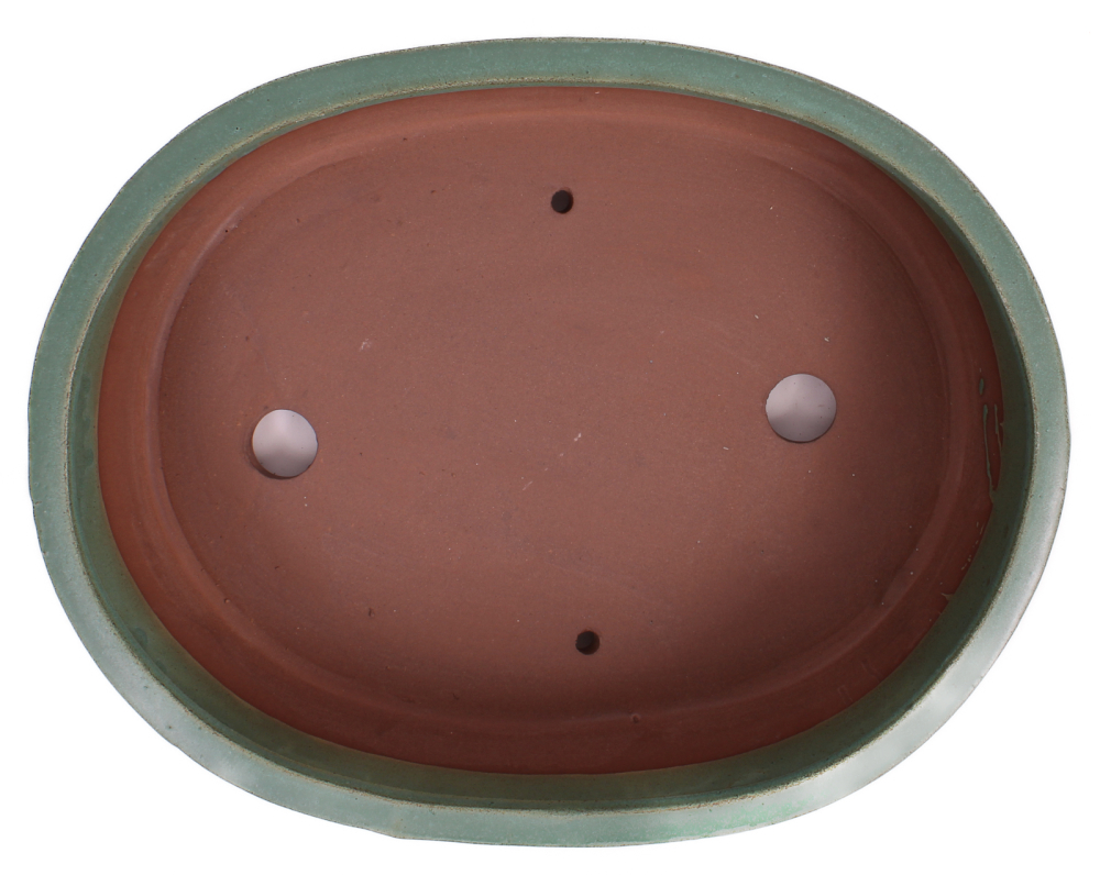 Bonsai - Schale oval 31.5 x 24.5 x 8.3 cm mattgrün  40248