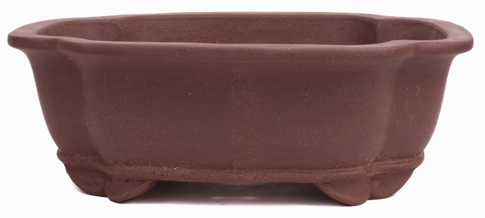 Bonsai - Schale eckig 37.5 x 31 x 13 cm unglasiert braun 40256