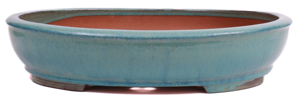 Bonsai - Schale oval 46 x 38.5 x 10.5 cm blaugrün frostfest 40259