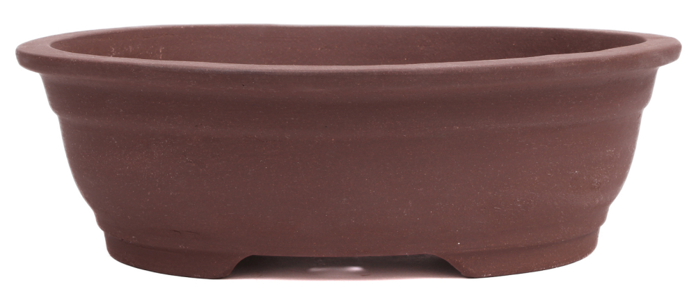 Bonsai - Schale oval 31 x 26 x 10 cm unglasiert braun 40261