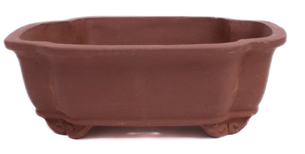 Bonsai - Schale eckig 31.5 x 26 x 11 cm unglasiert braun  40264A  2. Wahl