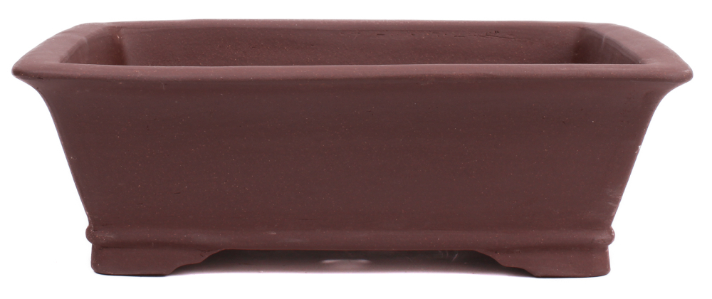 Bonsai - Schale eckig  31.5 x 25 x 10.5 cm unglasiert braun 40265