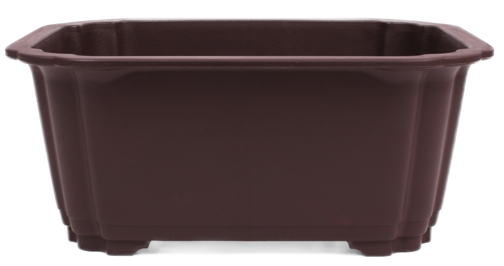 Bonsai - Schale eckig 30,5 × 24,5 × 13 cm Kunststoff braun sehr stabil 40275
