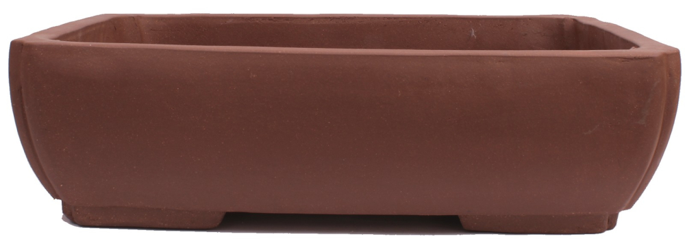 Bonsaischale eckig, braun – 50 × 37,5 × 14 cm – Yixing, unglasiert, frostfest - 40299