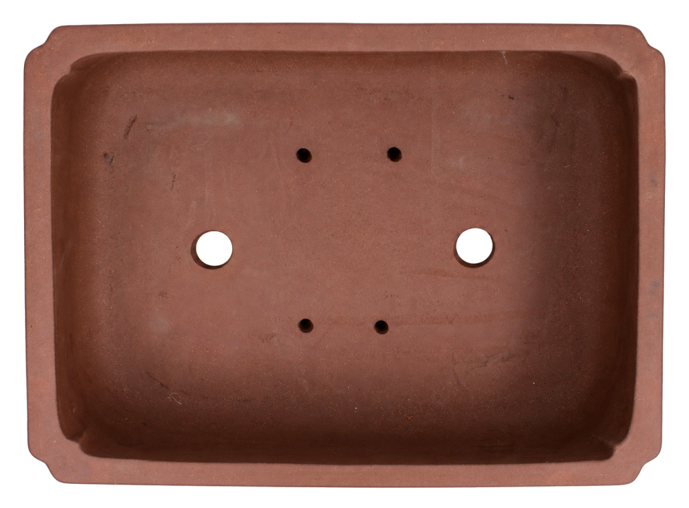 Bonsaischale eckig, braun – 50 × 37,5 × 14 cm – Yixing, unglasiert, frostfest - 40299