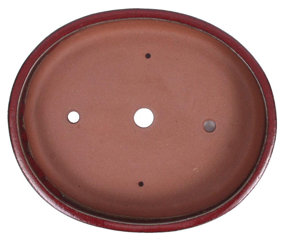 Bonsai - Schale oval 38 x 31.5 x 7.5 cm, bordeaux 40403